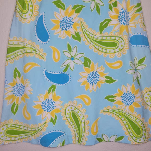 Lilly Pulitzer A-Line Skirt Paisley Sunflower, Size 6 - Picture 3 of 7